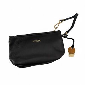R.RIVETER Black Leather Clutch Purse
